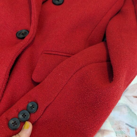 Adorable Red Wool Coat from Stradivarius - Size Small - Picture 3 of 9